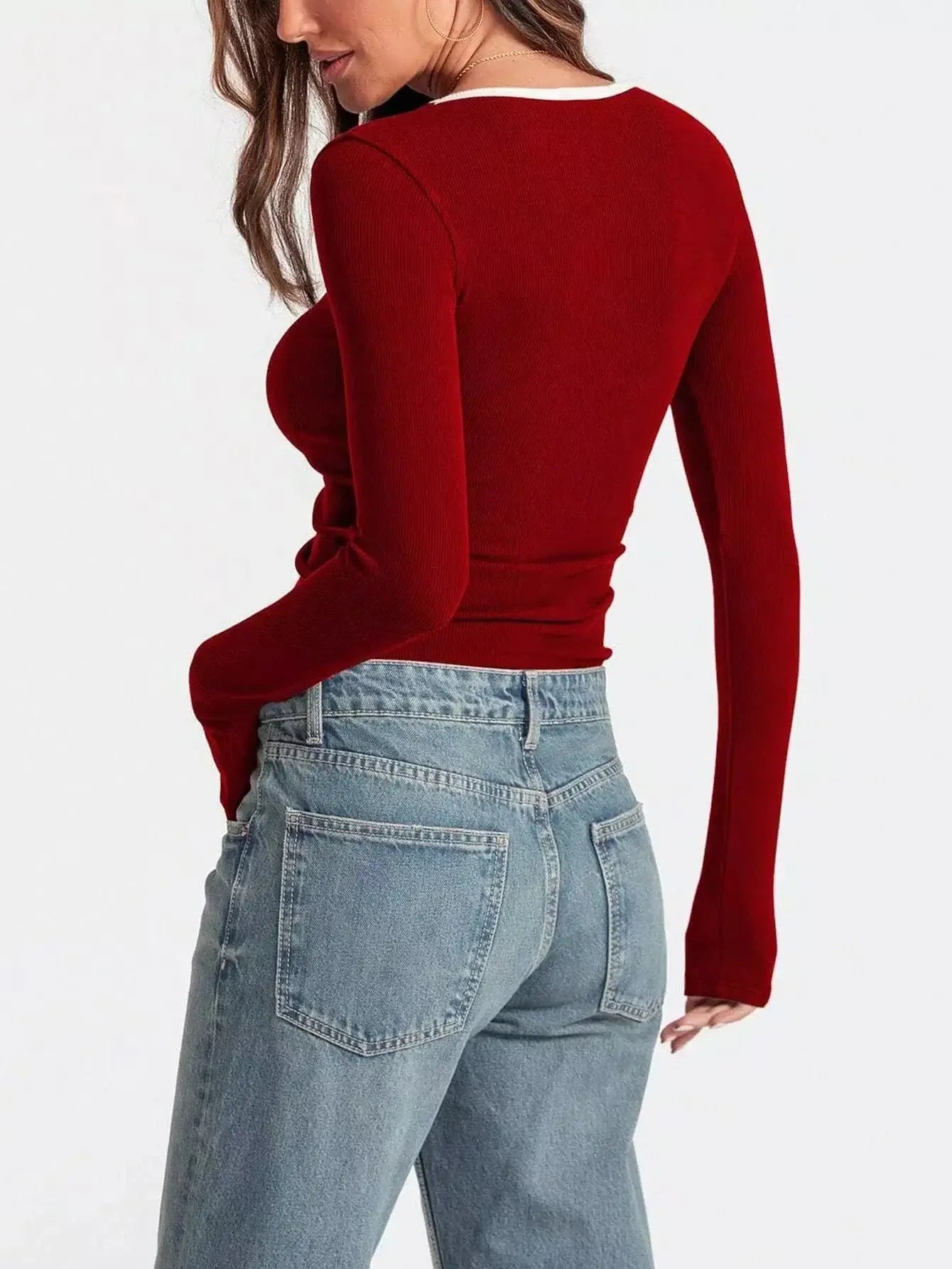 Women tops Scoop Neck Long Sleeve T-Shirt Scoop Neck Long Sleeve T-Shirt
