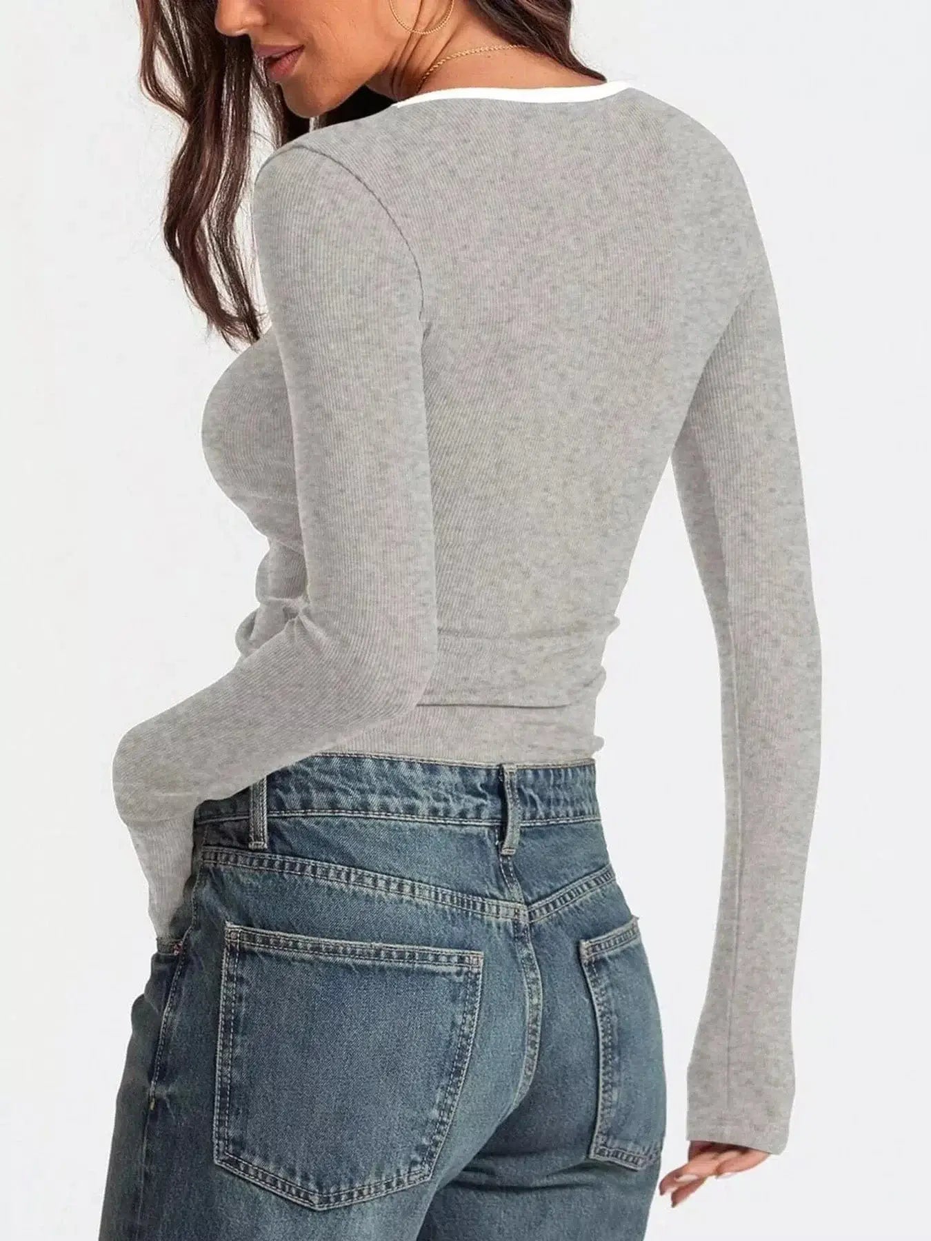 Women tops Scoop Neck Long Sleeve T-Shirt Scoop Neck Long Sleeve T-Shirt