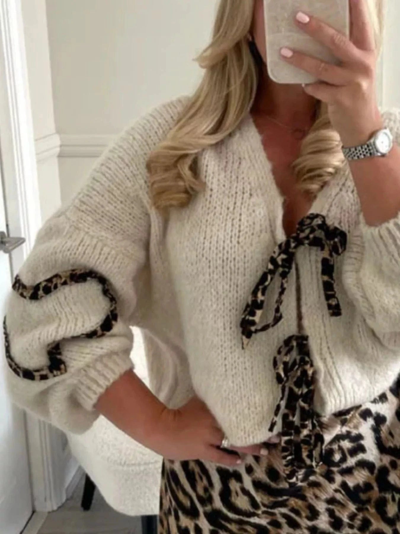 Women tops Tie Front Long Sleeve Sweater Tie Front Long Sleeve Sweater