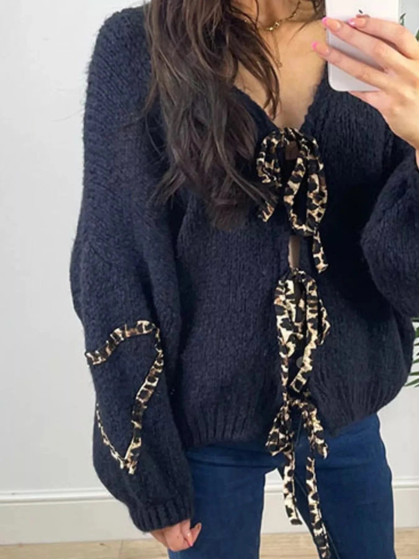 Women tops Tie Front Long Sleeve Sweater Tie Front Long Sleeve Sweater