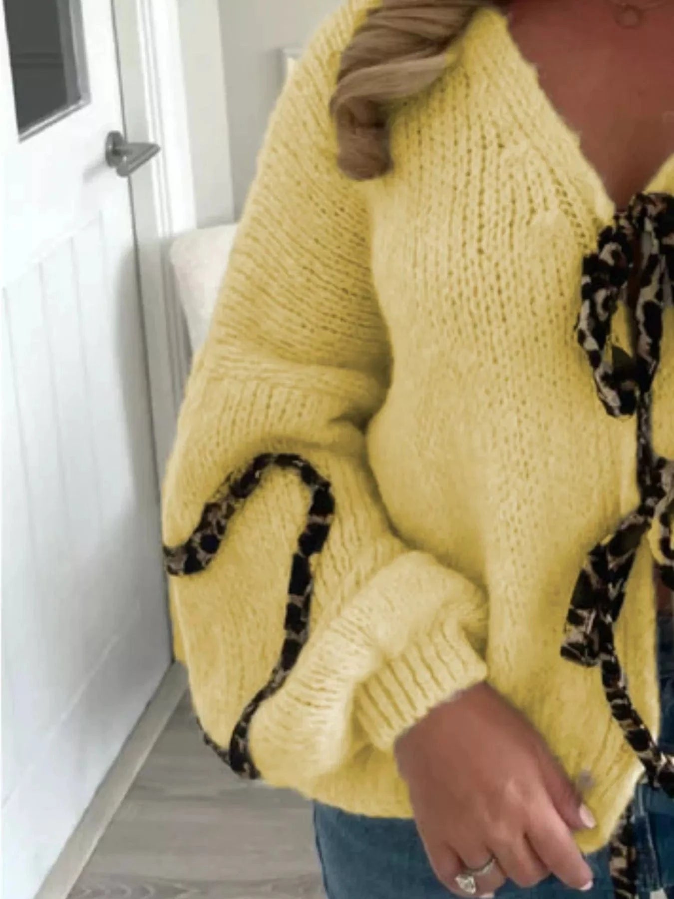 Women tops Tie Front Long Sleeve Sweater Tie Front Long Sleeve Sweater