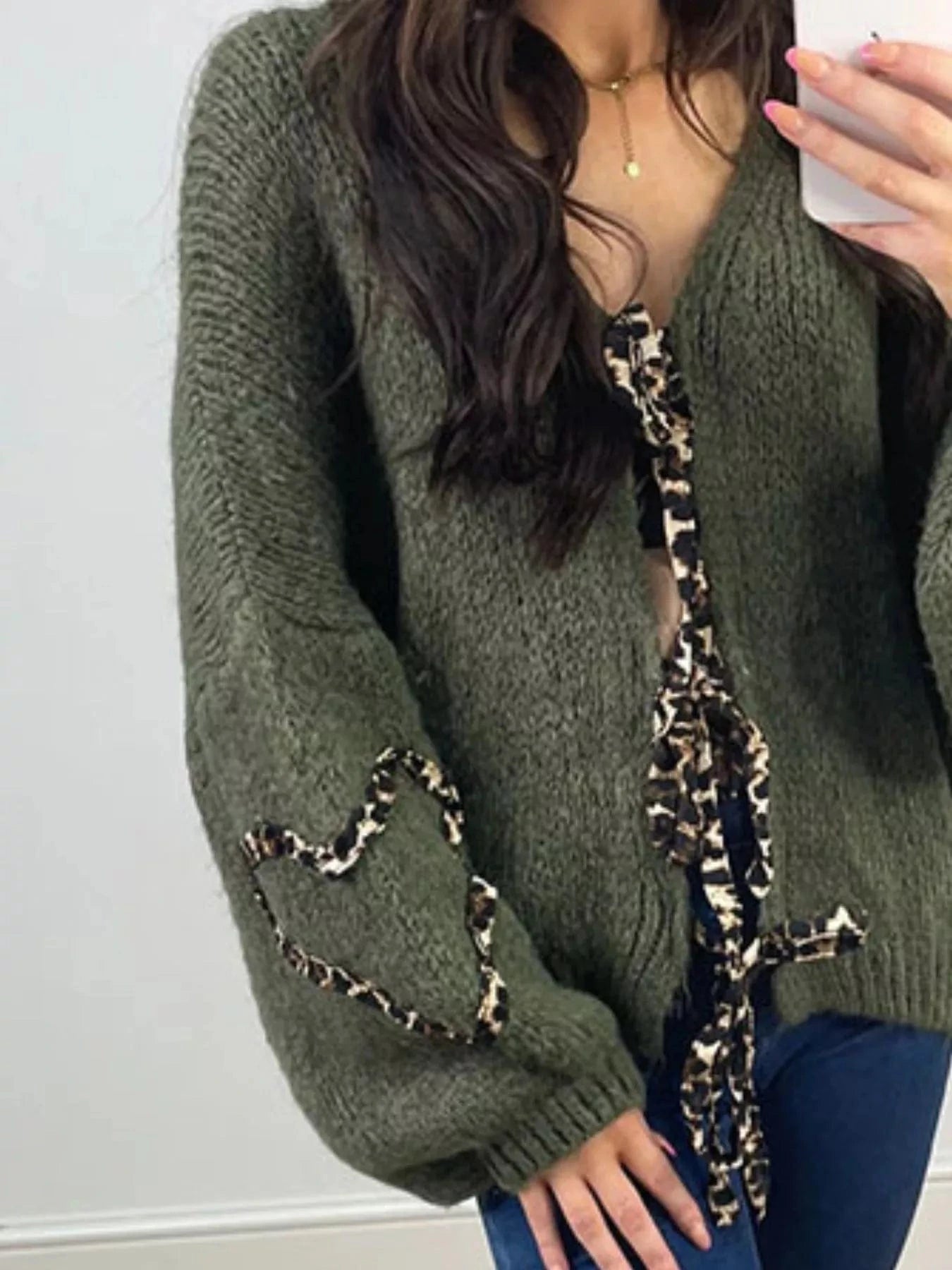 Women tops Tie Front Long Sleeve Sweater Tie Front Long Sleeve Sweater