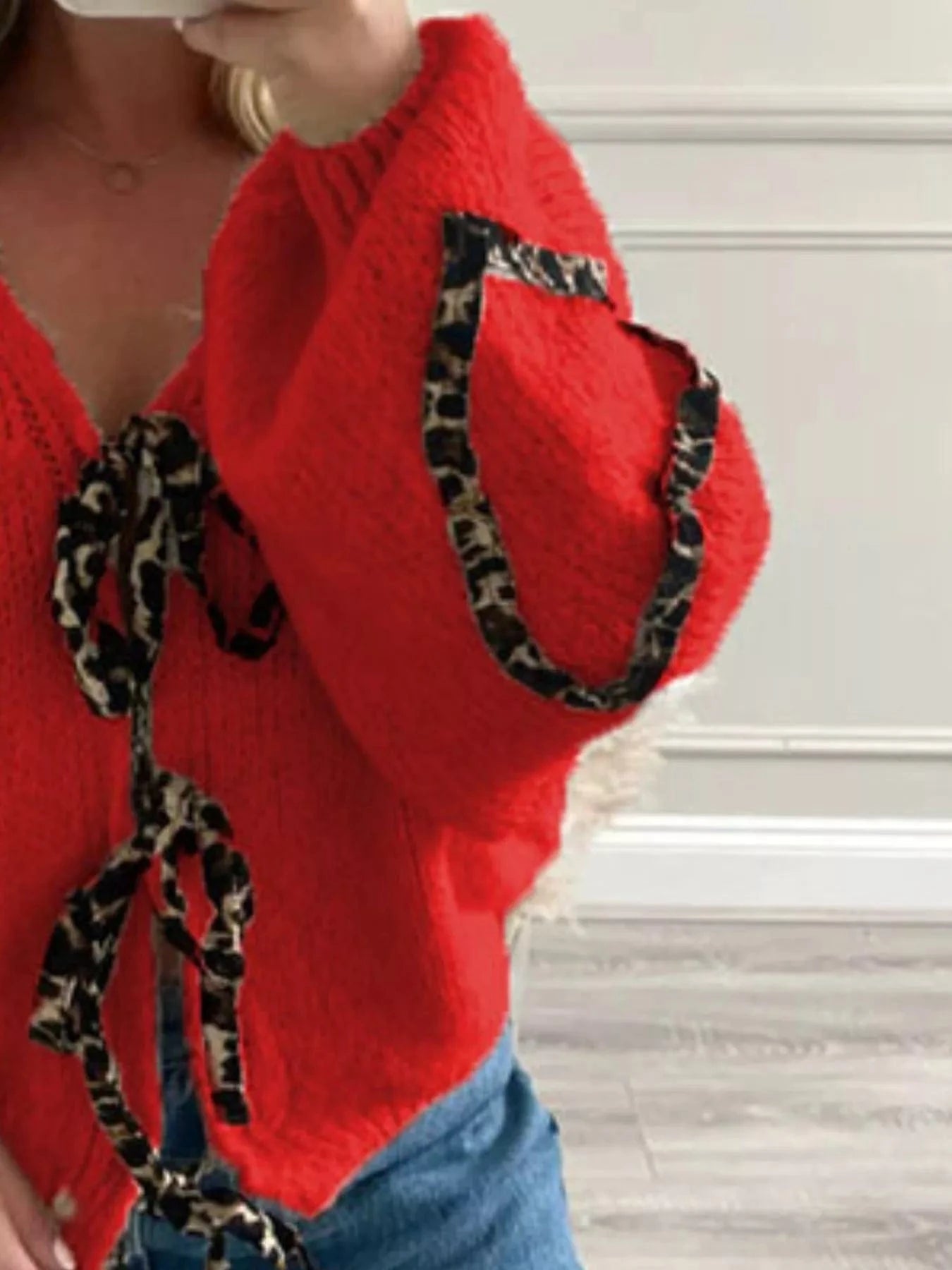 Women tops Tie Front Long Sleeve Sweater Tie Front Long Sleeve Sweater