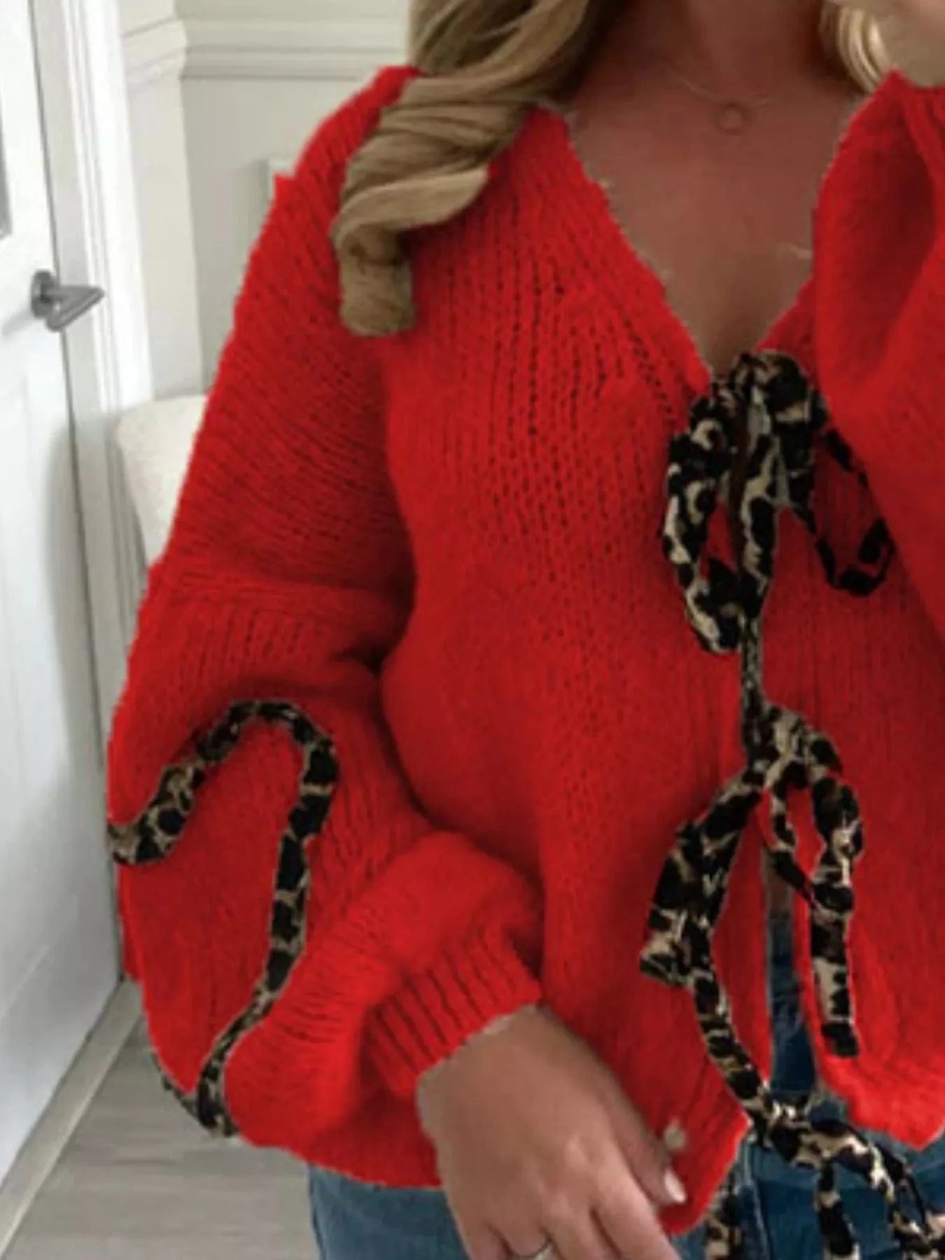 Women tops Tie Front Long Sleeve Sweater Tie Front Long Sleeve Sweater