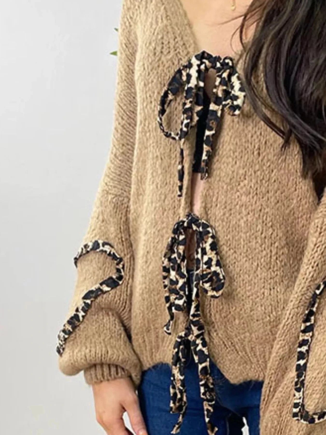 Women tops Tie Front Long Sleeve Sweater Tie Front Long Sleeve Sweater