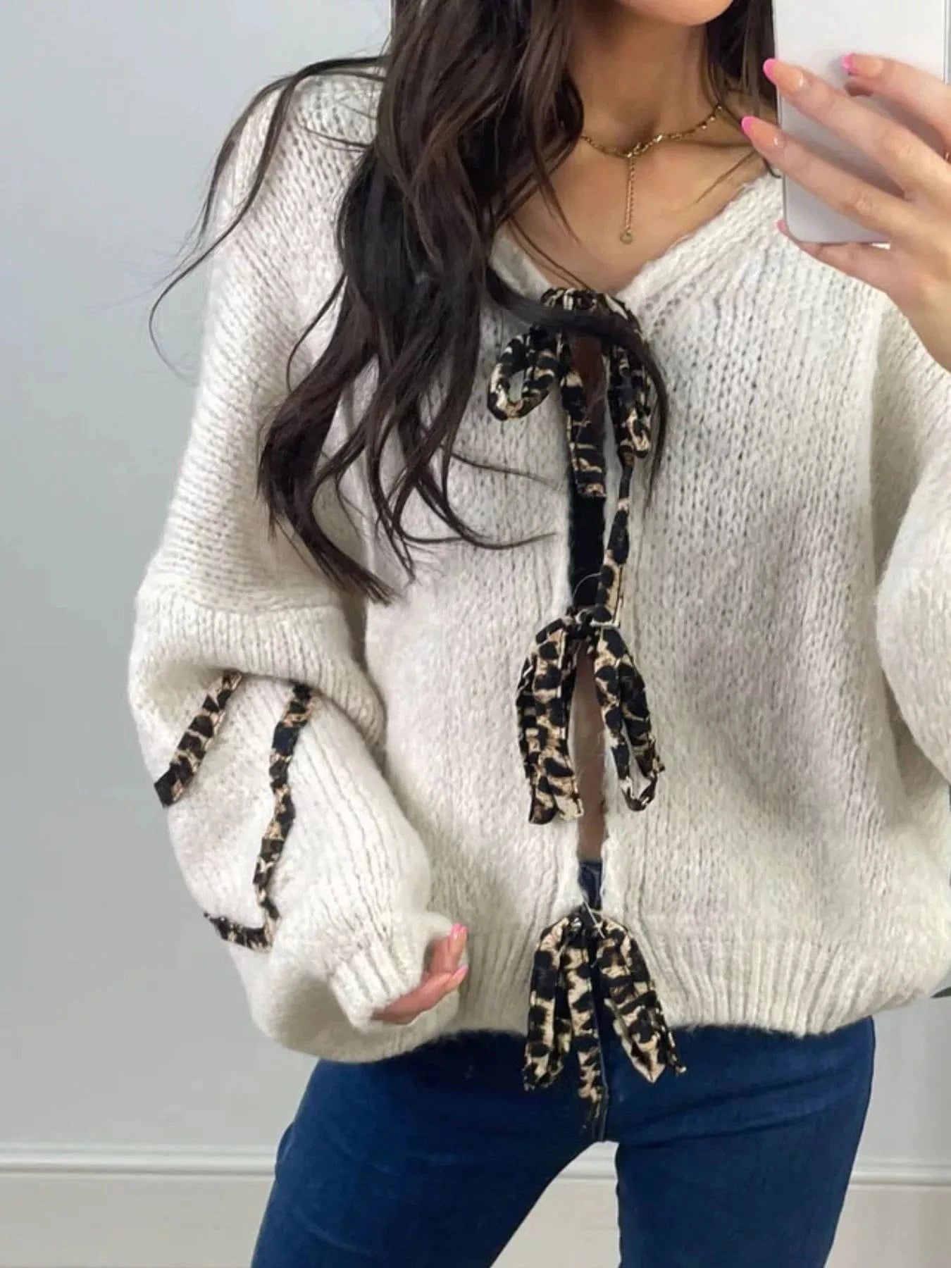 Women tops Tie Front Long Sleeve Sweater Tie Front Long Sleeve Sweater
