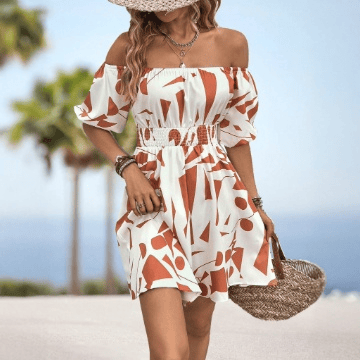 Chic & Effortless: The Printed Off-Shoulder Smocked Waist Dress for Women in 2025 - Bikini Yes 