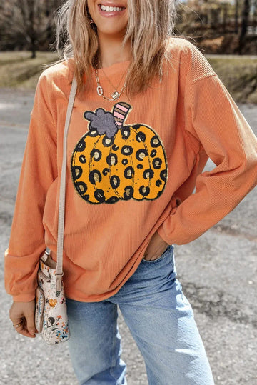 Tips and Tricks for Styling a Pumpkin Round Neck Long Sleeve Sweatshirt - Bikini Yes 