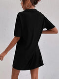 Johnny-Collar Short-Sleeve Polo Dress - product view 16