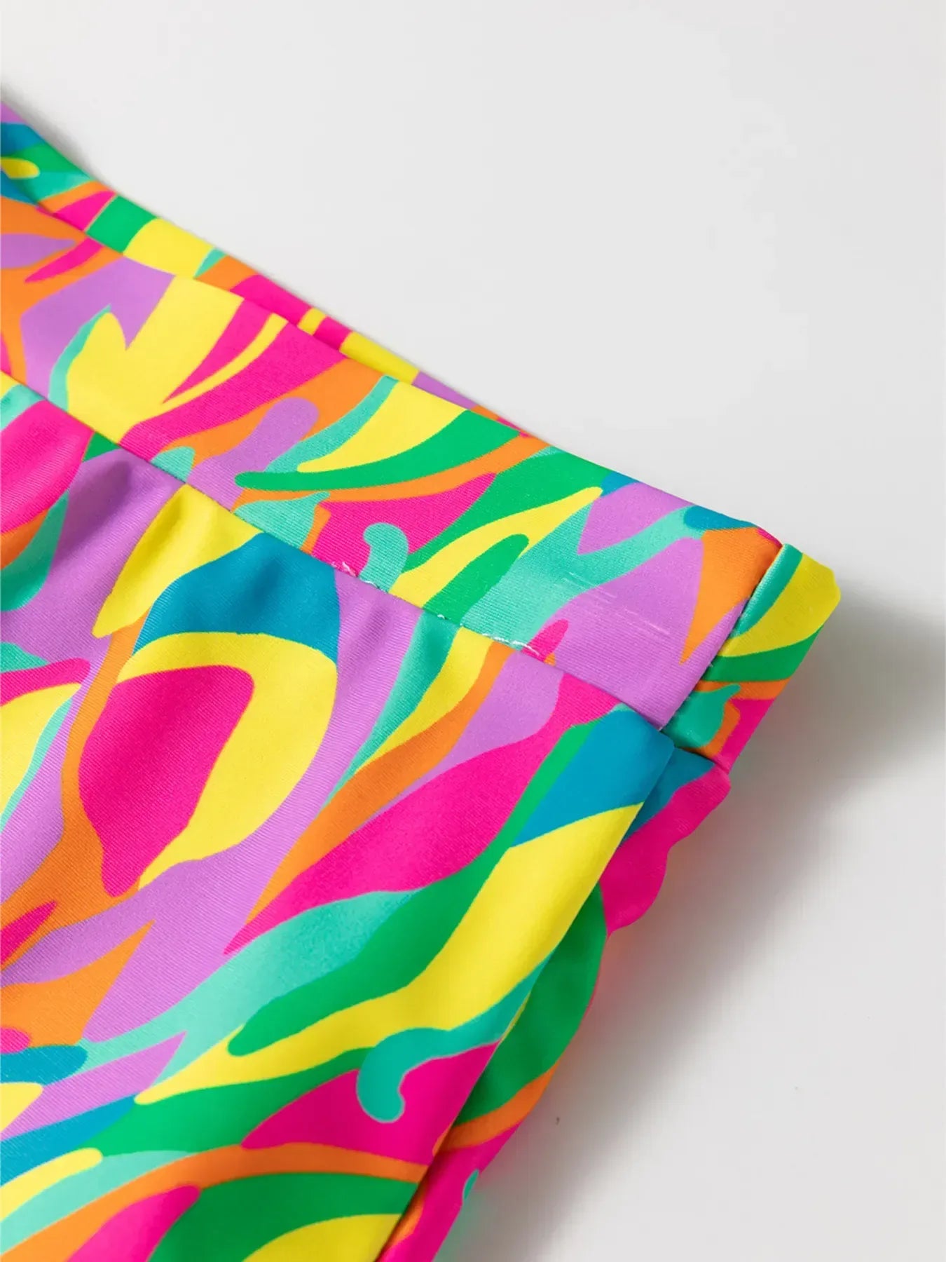 Abstract Print High Waist Bikini Set