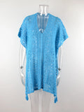 Angel Wings Cutout V-Neck Cover-Up with Tassel