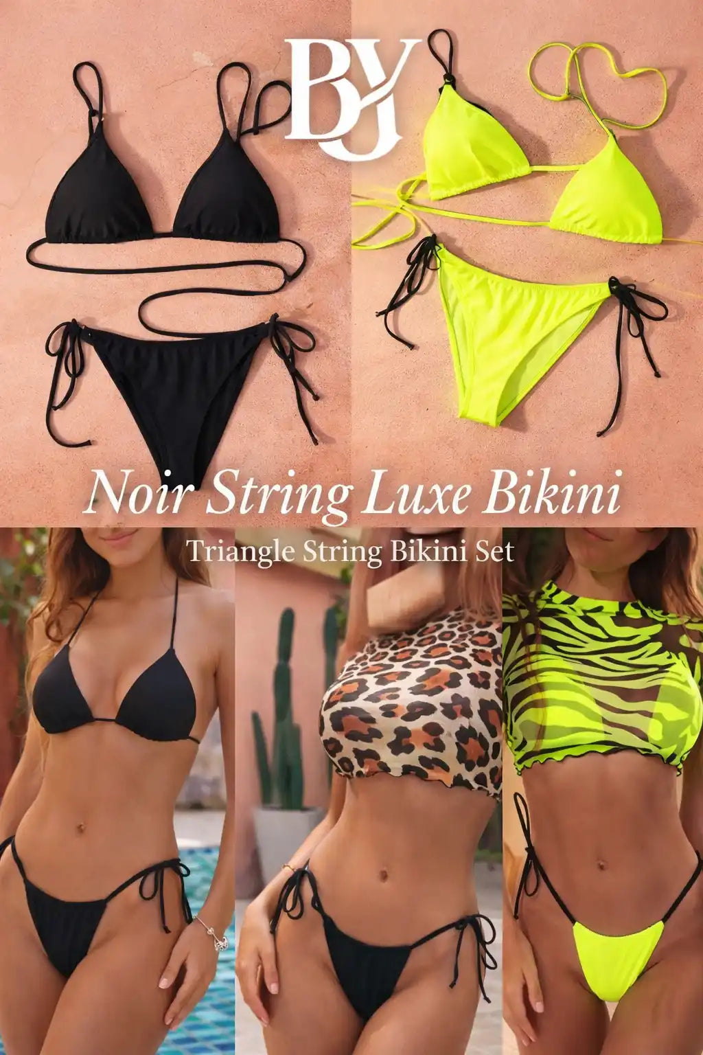 Animal Print Three-Piece Swim Set