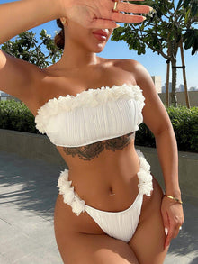 Ensemble de bikini appliqué à nouer dans le dos