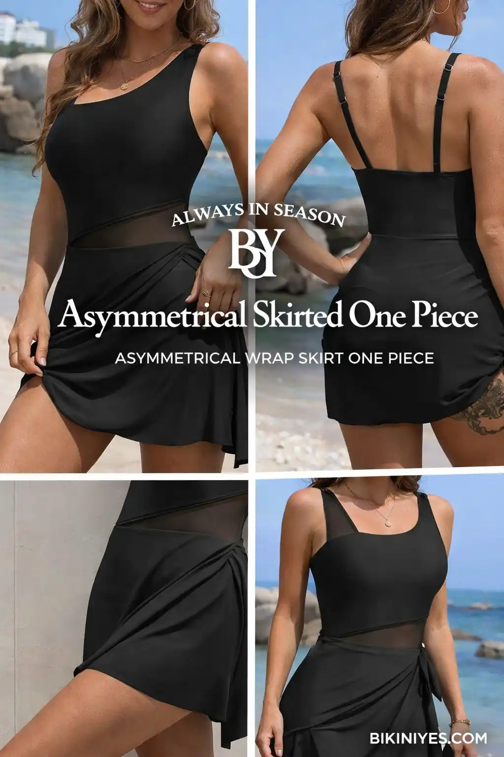 Asymmetrical Wide Strap One Piece Swimsuit