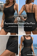 Asymmetrical Wide Strap One Piece Swimsuit