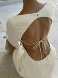 Backless Long Sleeve Mini Dress