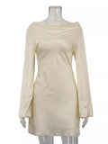Backless Long Sleeve Mini Dress