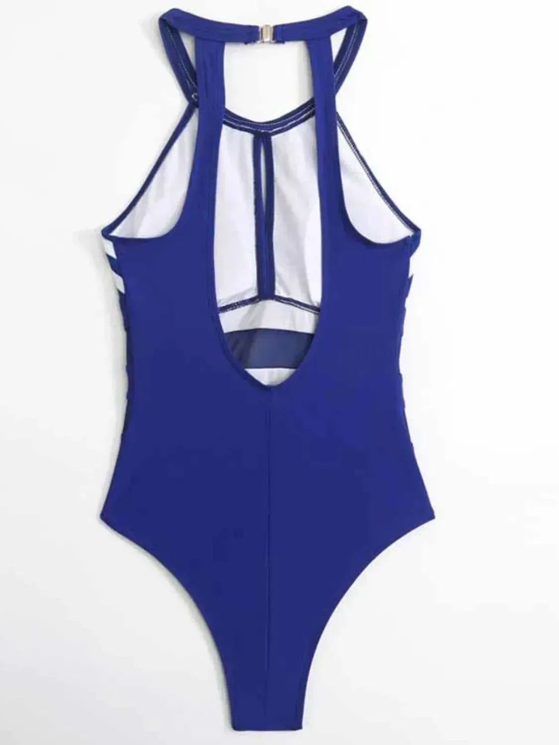 Backless Striped One Piece Swimsuit