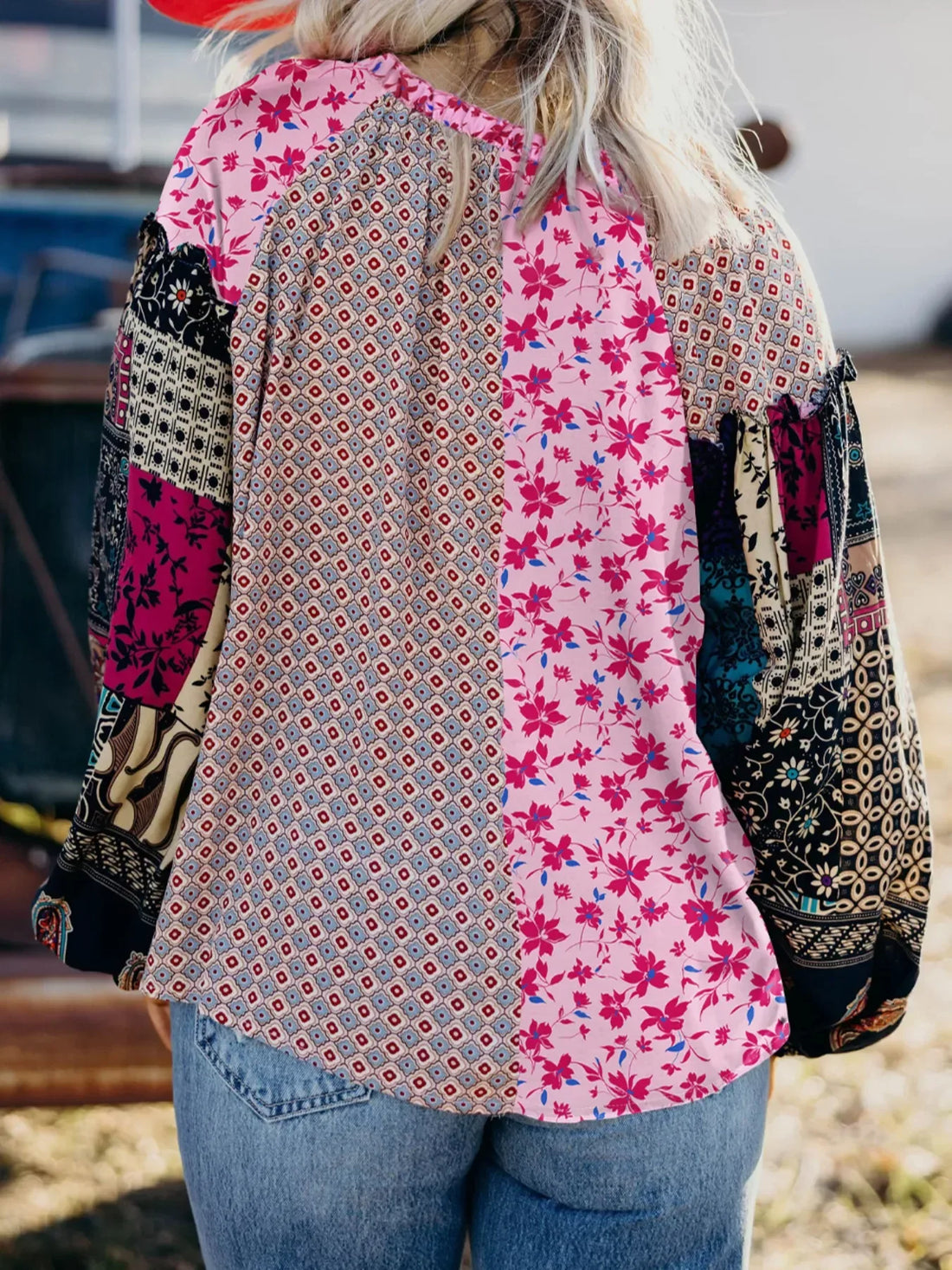 boho floral blouse