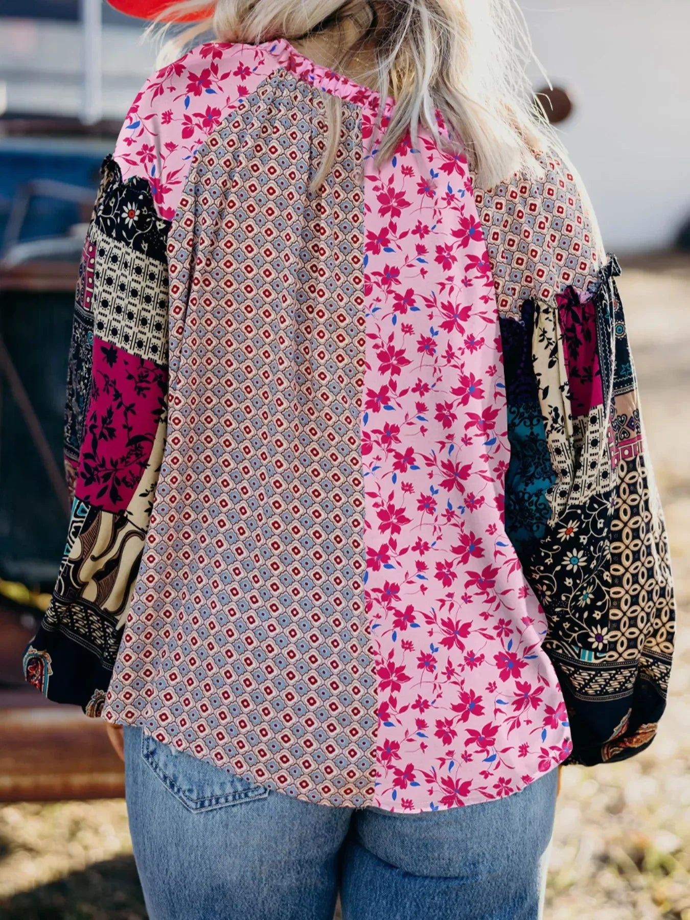 boho floral blouse
