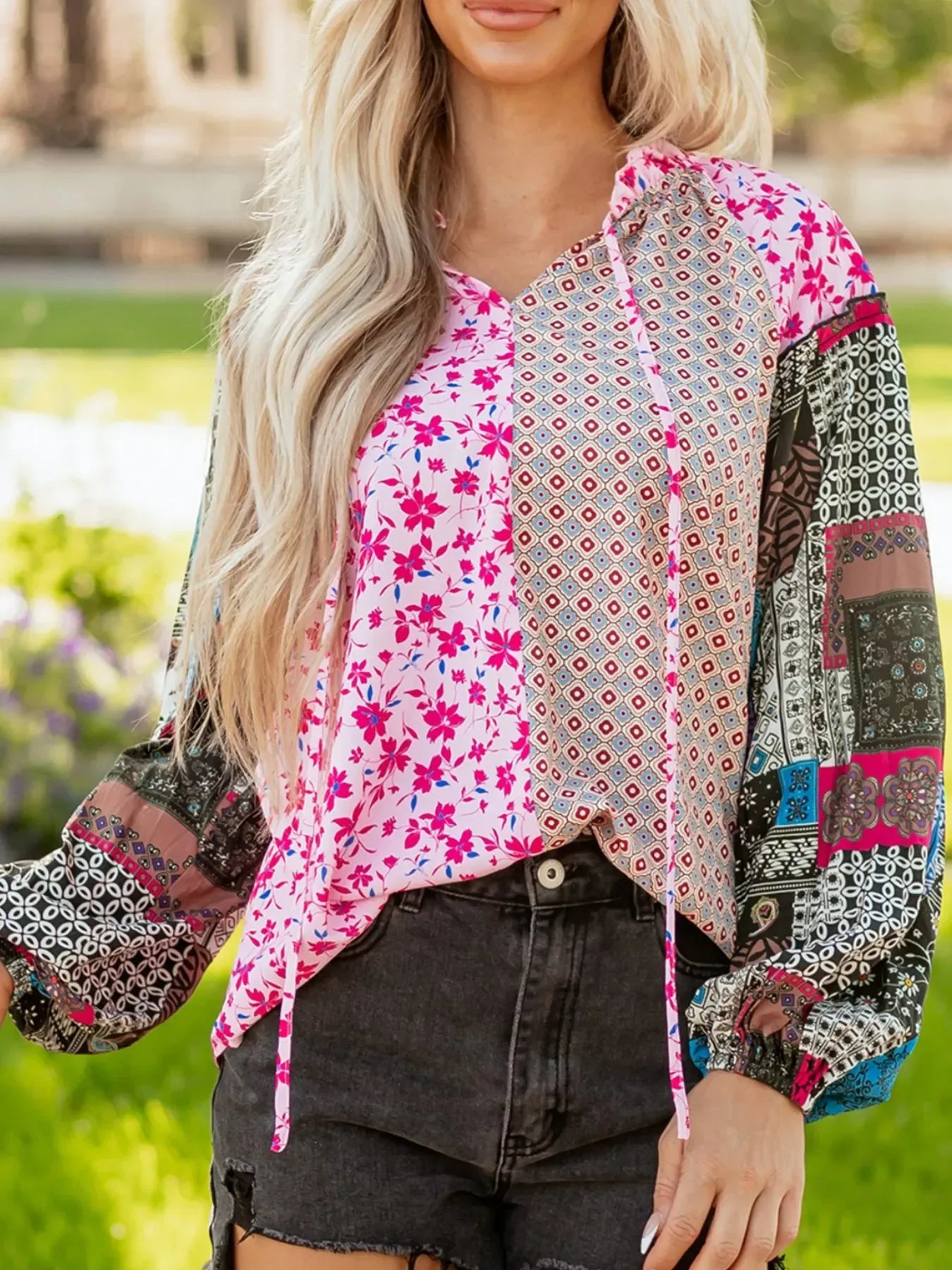 boho floral blouse
