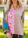boho floral blouse Fuchsia Pink / S