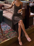 Scoop-Neck Tank Top and Maxi Skirt Set