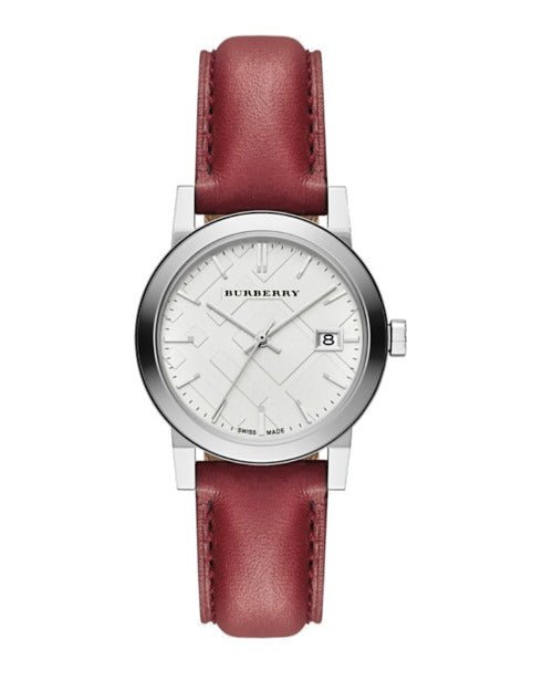 Orologio Burberry Swiss Made 34mm in pelle rossa BU9129