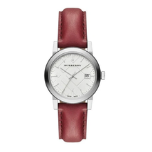 Orologio Burberry Swiss Made 34mm in pelle rossa BU9129