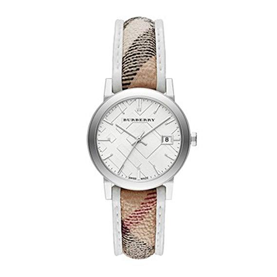 Burberry The City Haymarket Leather Strap Women's Watch BU9136