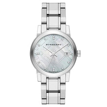 Orologio da donna Burberry BU9125 The City con quadrante in madreperla e diamanti