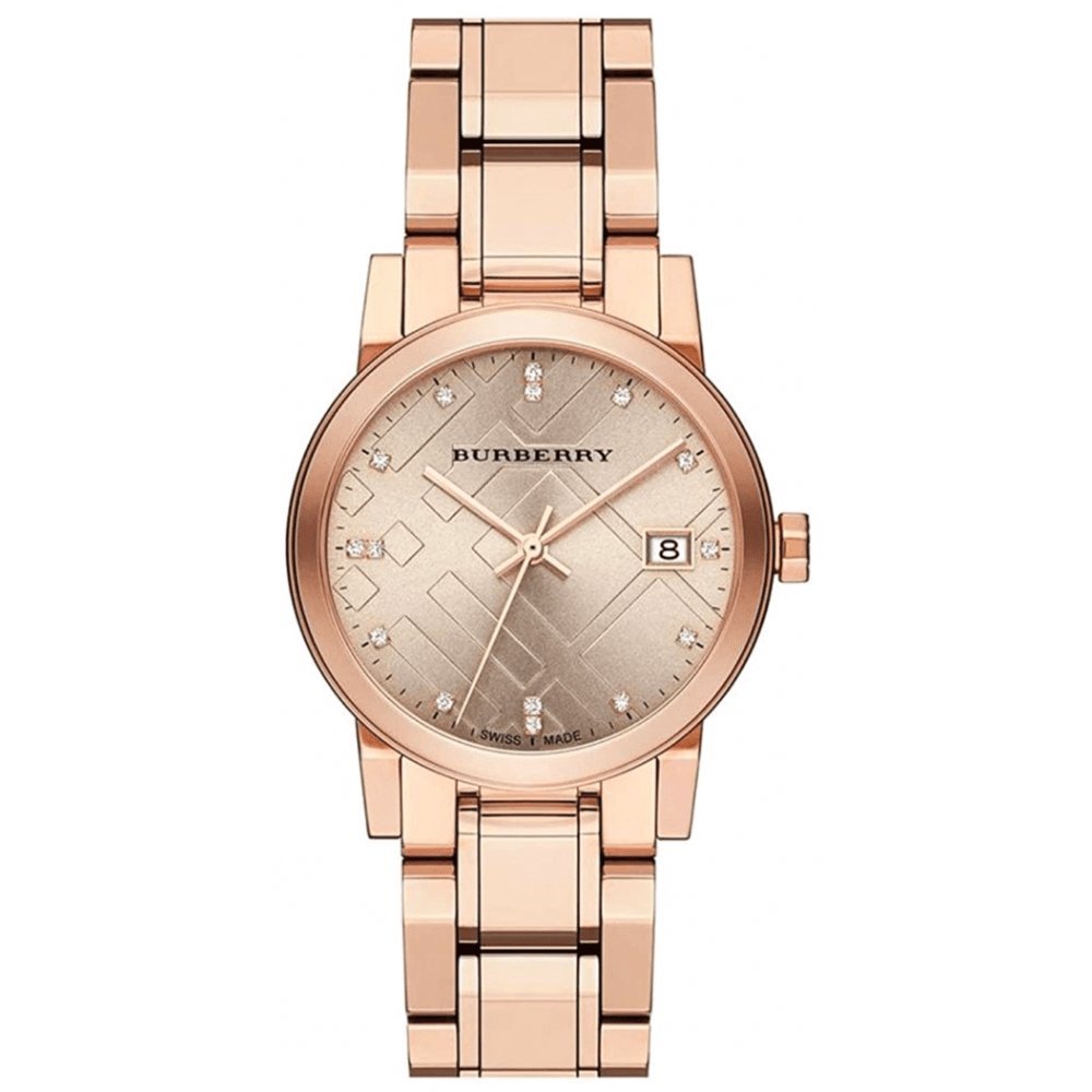 Burberry BU9126 Diamond Check Rose Gold Watch