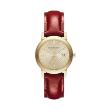 Orologio da donna Burberry The City in oro e pelle rossa BU9140