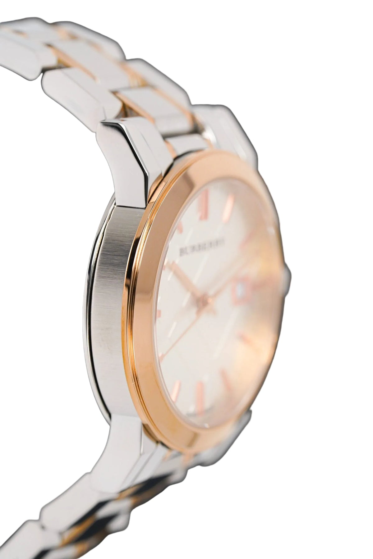 Burberry Ladies Watch Check Stamped Two Tone Bu9105