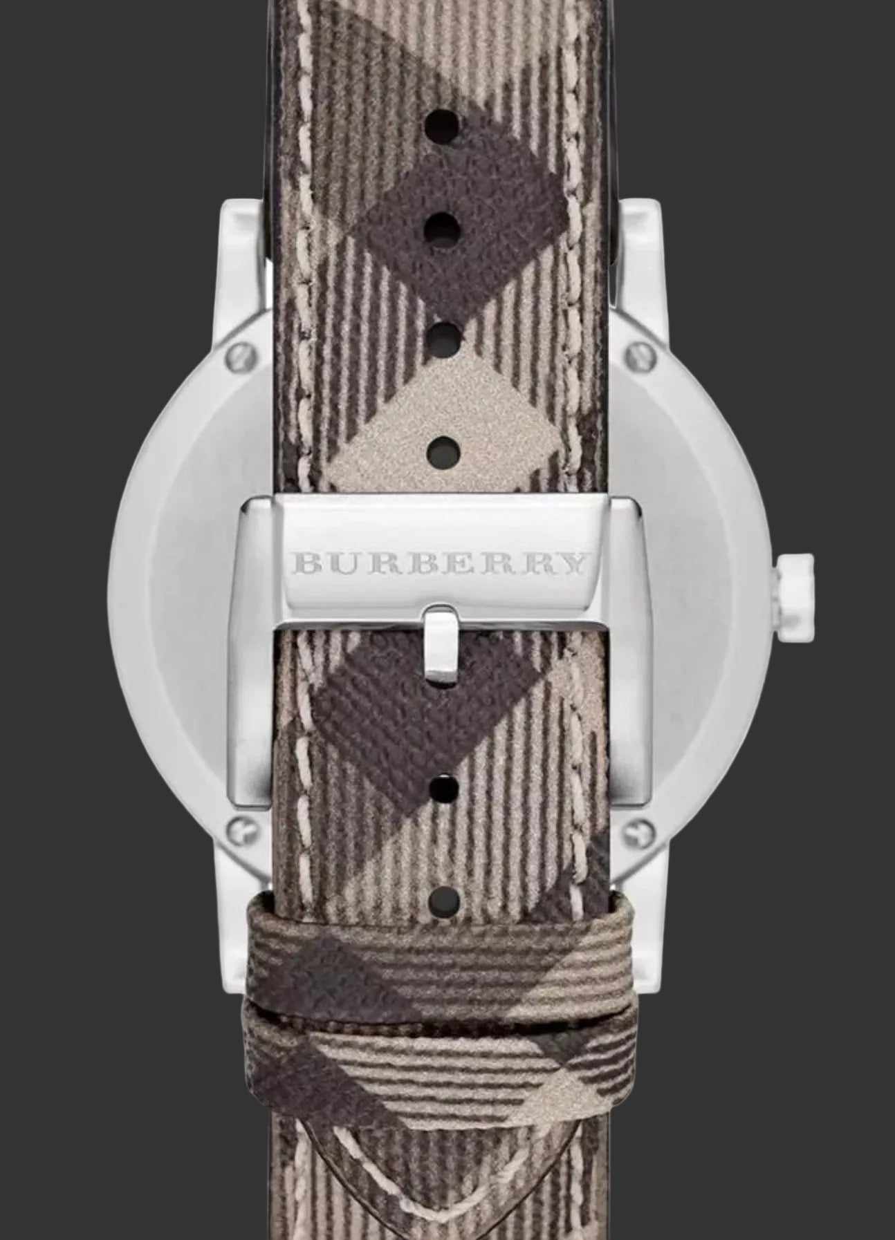 Burberry Ladies Watch Smoke Check Strap Bu9118