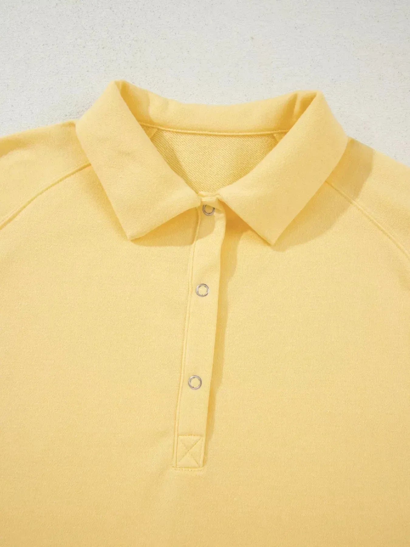 Button Collar Top and Shorts Set