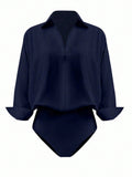 Button-Down Long Sleeve Bodysuit