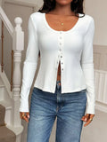 Button Front Knit Top