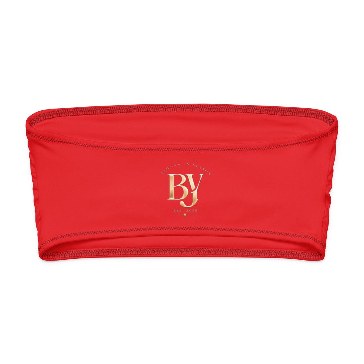 BY Beach Club — Signature Red Bandeau Bikini Top