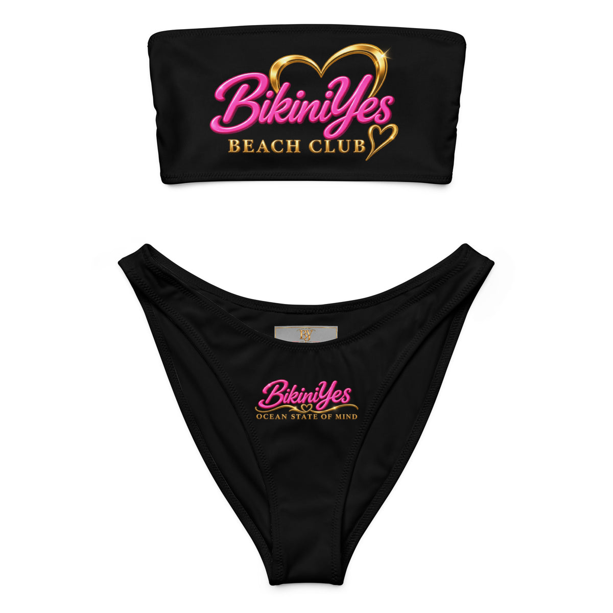 BY Pink Obsession — Signature Black Bandeau Bikini Set