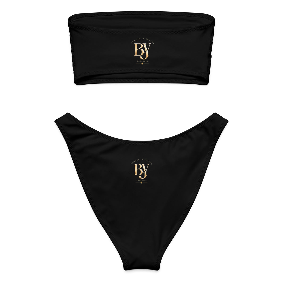 BY Pink Obsession — Signature Black Bandeau Bikini Set