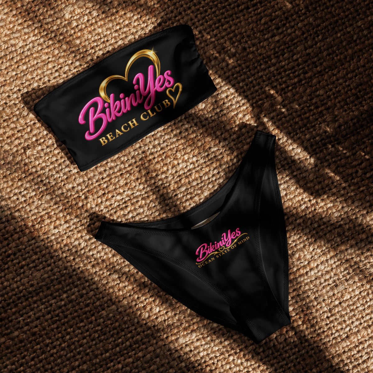 BY Pink Obsession — Signature Black Bandeau Bikini Set