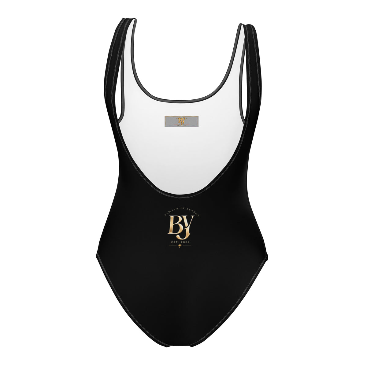 BY Signature — Black Scoop-Neck One-Piece Swimsuit