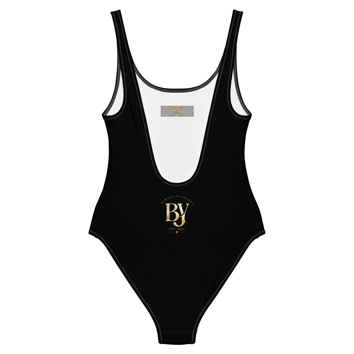 BY Signature — Black Scoop-Neck One-Piece Swimsuit