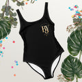 BY Signature — Black Scoop-Neck One-Piece Swimsuit