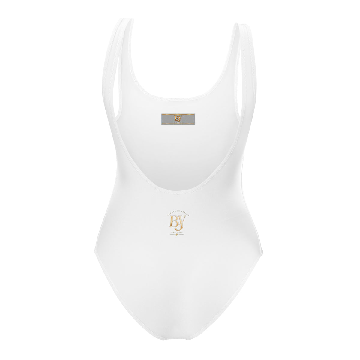BY Signature — White Scoop-Neck One-Piece Swimsuit
