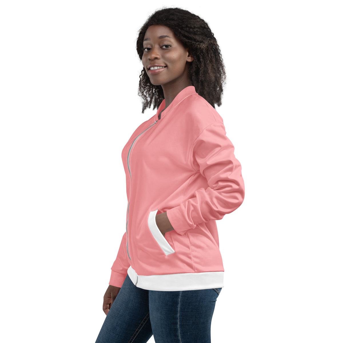 BY Tan Lines & Paradise — Women’s Pink Bomber Jacket
