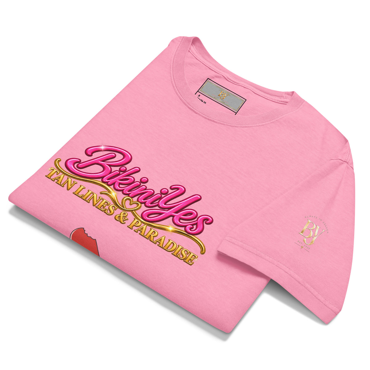 BY Tan Lines & Paradise — Women’s Oversized Cotton T-Shirt Bubble Gum / S