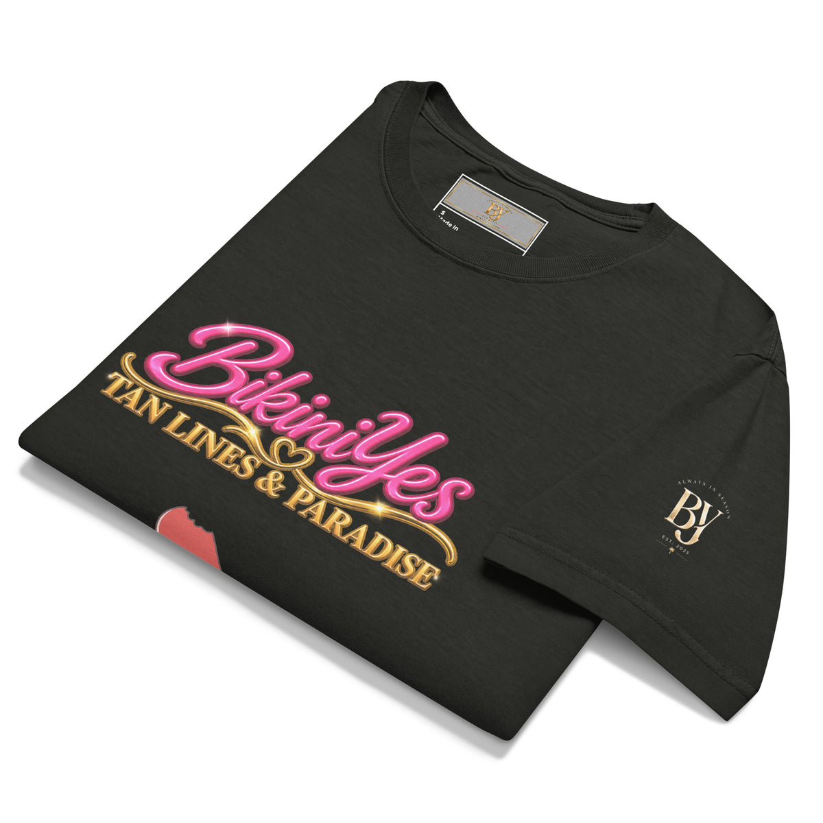 BY Tan Lines & Paradise — Women’s Oversized Cotton T-Shirt Washed Black / S