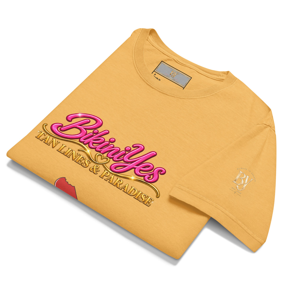 BY Tan Lines & Paradise — Women’s Oversized Cotton T-Shirt Washed Mustard / S